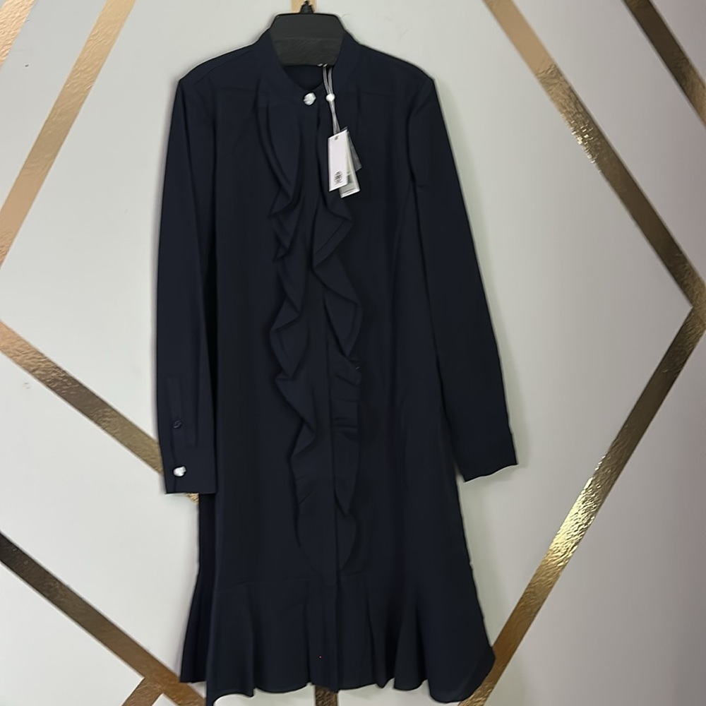 Tory Burch NWT The Jane Dress – Navy Button-Down Silhouette (Knee Length) - Picture 3 of 15
